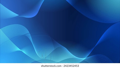 Wavy luxury abstraction gradient blue tones vector design in eps 10