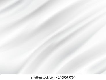 Wavy luxury white cloth texture abstract background vector illustration