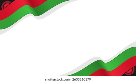 wavy malawi flag frame background with copy space for text. for national day