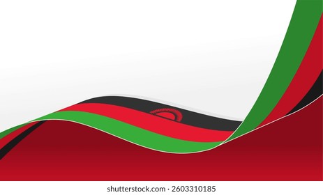 wavy malawi flag frame background with copy space for text. for national day