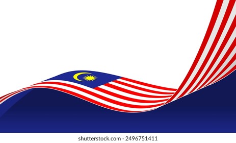 wavy malaysia flag vector background with copy space for text. malaysia merdeka day