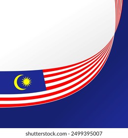 wavy malaysia flag vector background with copy space for text. malaysia merdeka day