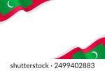 wavy maldive flag vector background with copy space for text. maldives independece day 
