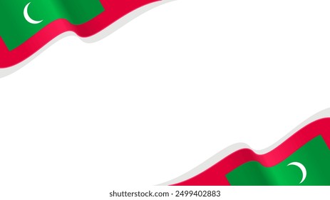 wavy maldive flag vector background with copy space for text. maldives independece day 