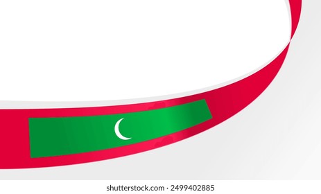 wavy maldive flag vector background with copy space for text. maldives independece day 