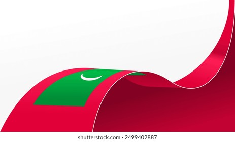 wavy maldive flag vector background with copy space for text. maldives independece day 