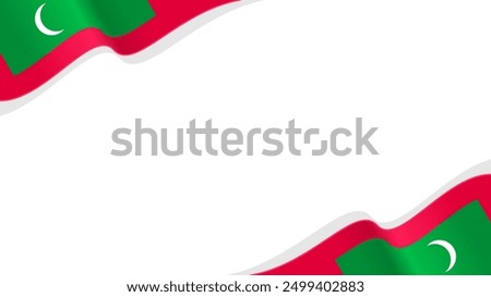 wavy maldive flag vector background with copy space for text. maldives independece day 