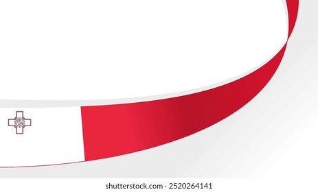 Fondo ondulado del Vector de la bandera de Malta con el espacio de la copia para el texto