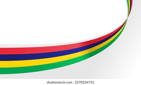wavy mauritius flag vector background with copy space for text. mauritius for national day