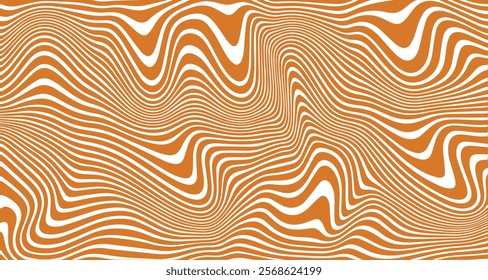 Wavy and Melt Caramel. Abstract Toffee Vector Pattern, Wavy swirl caramel seamless pattern or peanut background of zebra wavy lines