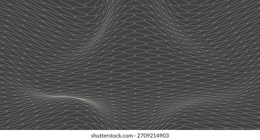 Wavy metal mesh close-up shot. Abstract Image.