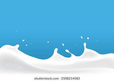 Fondo líquido de leche ondulada. elemento de yogur