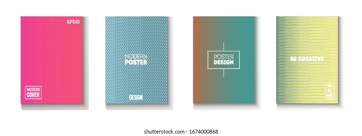 Wavy Minimal Cover Vector Set. Textured Gradient Overlay Business Folder. Trendy Magazine Page. Cool Technology Wallpaper. 80s Neon Music Poster. Minimal Covers Set. Modern Flyer Graphic Design.