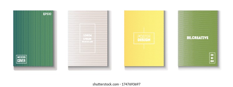 Wavy Minimal Cover Vector Set. Cool Technology Wallpaper. Modern Flyer Paper Design. Funky Magazine Page. Pattern Gradient Overlay Business Folder. Minimal Covers Set. 80s Neon Music Poster.