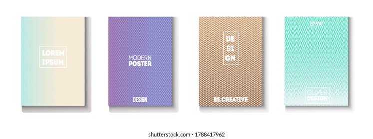 Wavy Minimal Cover Vector Set. Cool Technology Background. 80s Neon Music Poster. Textured Gradient Overlay Business Folder. Modern Flyer Texture Design. Minimal Covers Set. Glam Magazine Page.