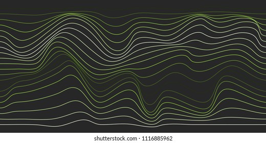 Wavy modern 3d abstract geometric background. Optical art or optical illusion.  Colorful vector pattern. Design for wallpaper, wrapping, fabric, backdrop, print, banner or template.