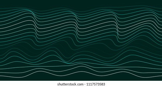 Wavy modern 3d abstract geometric background. Optical art or optical illusion.  Colorful vector pattern. Design for wallpaper, wrapping, fabric, backdrop, print, banner or template.