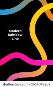 Fondo editable moderno ondulado de la línea del gradiente del arco iris para el Anuncio, el volante, el cartel y más