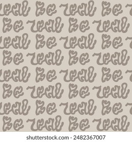 Wavy modern seamless pattern. Hand drawn vector stock illustration in a beige pastel style.