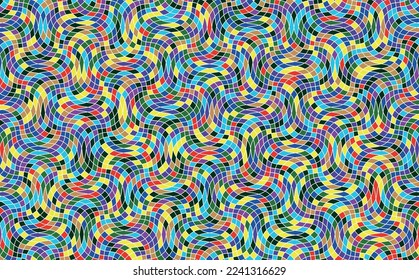 Patrón geométrico de mosaico ondulado.Hermoso diseño de mosaico.Perfecto para papel de regalo, fondo de página web, tarjetas de felicitación. Ilustración vectorial.