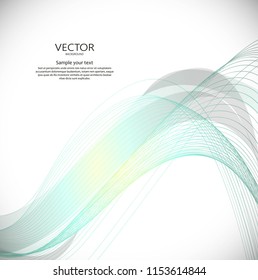 Wavy motion abstract background with lines. Vector illustration in digital style.