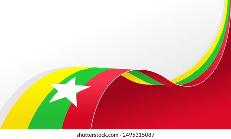 wavy myanmar flag vector background with copy space for text. myanmar national day