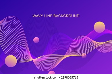 Wavy neon curve line pattern background.