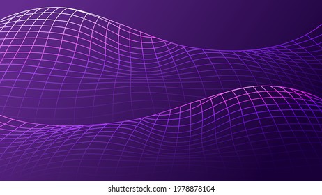 Wavy Net on Violet Background. Vector illustration