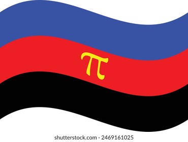 Wavy Neue Polyamory Pride Flag 1995 isoliert in Weiß