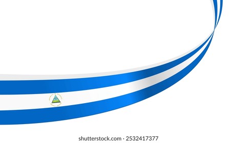welliger Nicaragua-Flag, Vektorhintergrund mit Kopienraum für Text. Nationalfeiertag in Nicaragua
