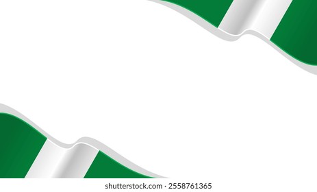wavy Nigeria flag vector background with copy space for text. nigeria national day