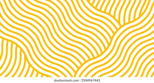 Wavy noodles pattern. Geometric spaghetti background for menu design. Wave linear ornament.