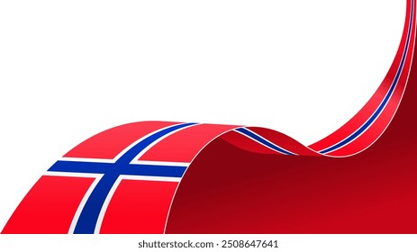 fundo do vetor da bandeira da noruega ondulada com espaço de cópia para texto. dia nacional da noruega