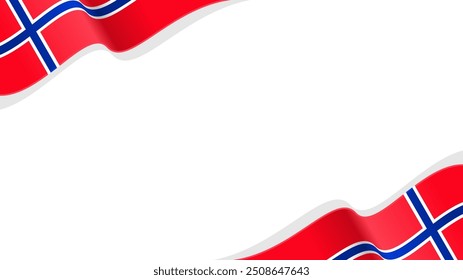 fundo do vetor da bandeira da noruega ondulada com espaço de cópia para texto. dia nacional da noruega