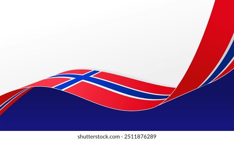 fundo do vetor da bandeira da noruega ondulada com espaço de cópia para texto. dia nacional da noruega