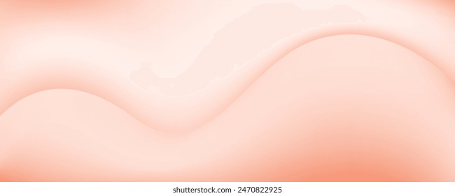 Wavy nude gradient background. Neutral brown color gradation with light cream texture. Beige warm desert sand. Abstract pastel silk. Vector fluid backdrop with delicate pearl gloss
