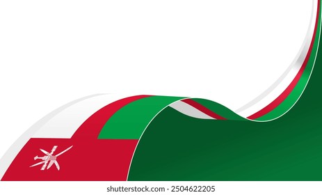 wavy Oman flag vector background with copy space for text. oman national day