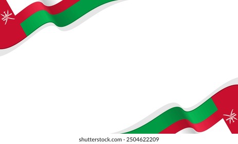 wavy Oman flag vector background with copy space for text. oman national day