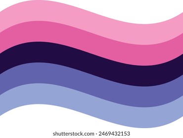 Bandera Ondulada del Orgullo Omnisexual Aislada en Blanco
