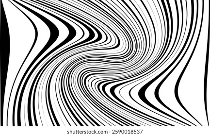 Wavy Optical Illusion Pattern with Flowing Curved Lines