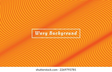 Wavy orange background template for copy space, poster, banner, card, or landing page