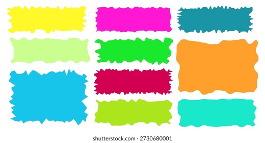 Organische Wellenformen und handgezeichnete Rahmen, abstrakte Ränder. Unregelmäßige Doodle-Rechtecke, Blasen und flüssige Formen, м.