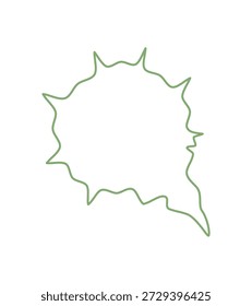 Burbuja de discurso de contorno ondulado con estilo de boceto dibujado a mano. Icono de chat circular como cuadro de texto de conversación y contorno de mensaje, perfecto para la comunicación o el diseño abstracto creativo utiliza en color verde.