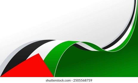 wellenförmige palestinische Flagge, Vektorhintergrund mit Kopienraum für Text. palestinischer Nationalfeiertag
