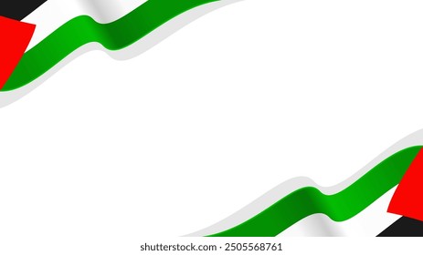 wellenförmige palestinische Flagge, Vektorhintergrund mit Kopienraum für Text. palestinischer Nationalfeiertag
