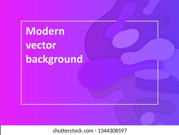 Wavy paper cut background . Abstract realistic paper decoration for design textured with cardboard fluid violet layers. Futuristic design template. Eps10 vector.