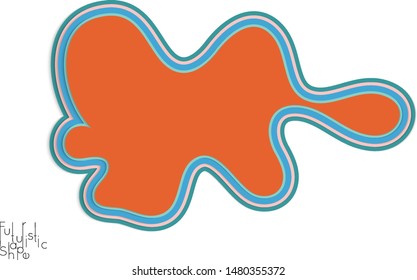 Wavy paper cut vector shape isolated on white background with realistic shadow. Abstract paper cut 3d layered object.