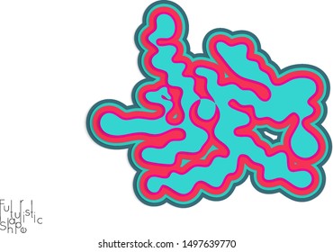 Wavy paper cut vector shape isolated on white background with realistic shadow. Abstract paper cut 3d layered object.