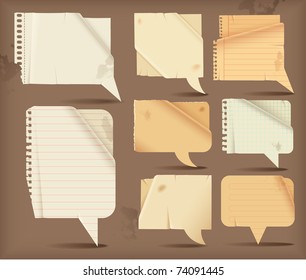 Wavy paper speech bubbles -rectangular