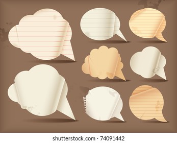 Wavy paper speech bubbles - round